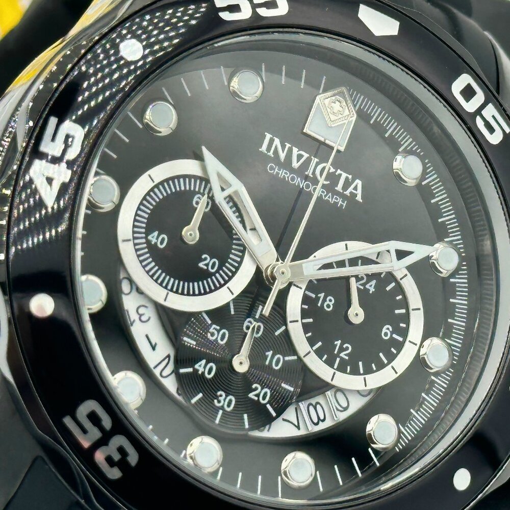 BRAND NEW Invicta Pro Diver Scuba JET BLACK Dial Chronograph Date Watch